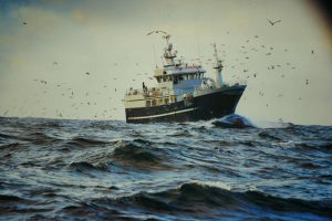 Fishing boat at sea